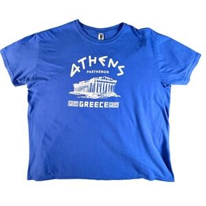 Roly Athens Greece Parthenon Graphic T-Shirt Mens 3XL Blue Cotton Atomic 150